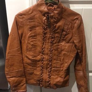 Paper Denim & Cloth Faux Leather Brown Jacket